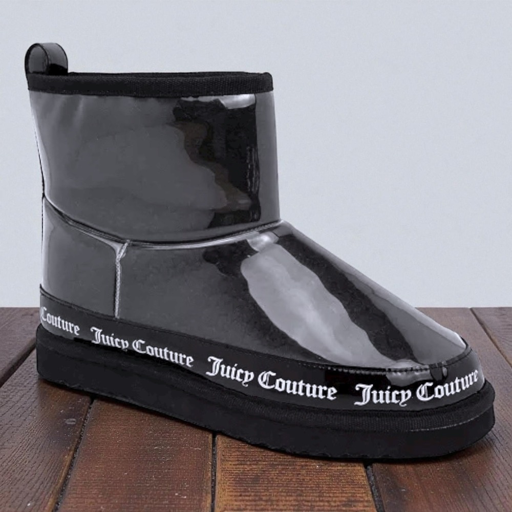 Juicy Couture Black Klash Platform Fur Lined Ankle Boots Size‎ 7